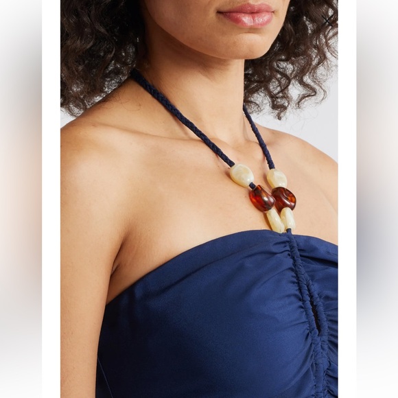 Eliza J Halter Maxi Dress Navy Blue Size 6‎ Elegant Formal Long Gown - Picture 2 of 14